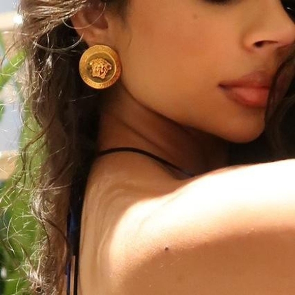 Authentic Versace Tribute Coin Medallion Earrings - Picture 10 of 13